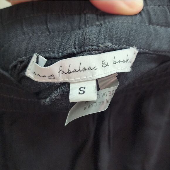 Young Fabulous & Broke Black Tie Die Split Wide Leg Pants Size Small - Picture 7 of 12